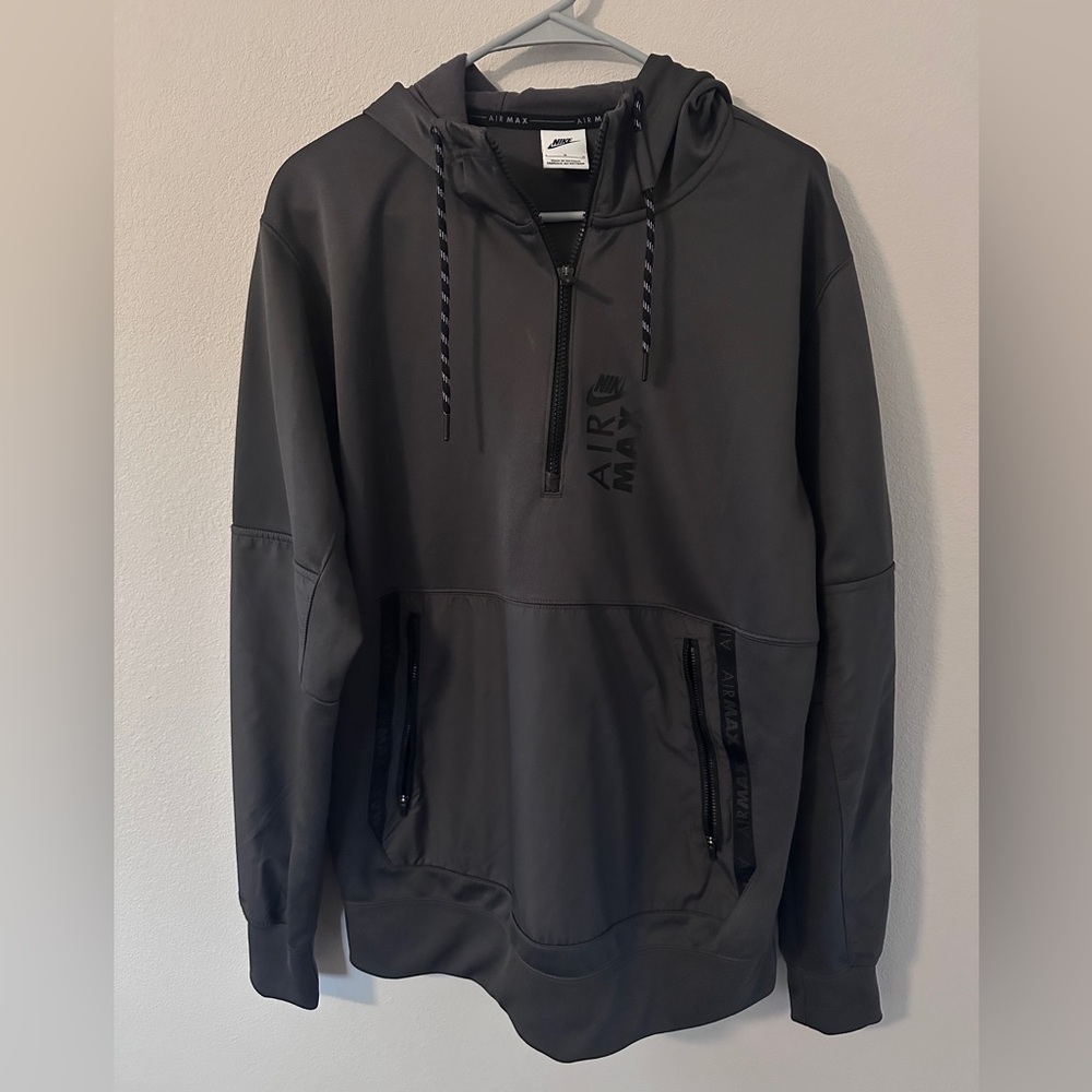 Nike Air Max Graphic Half-Zip Hoodie in a grey and black colorway size L